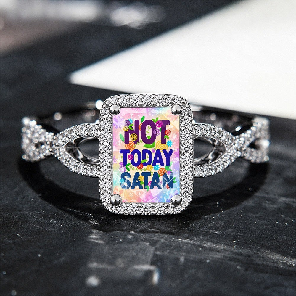 Not Today Satan Quote Square Ring