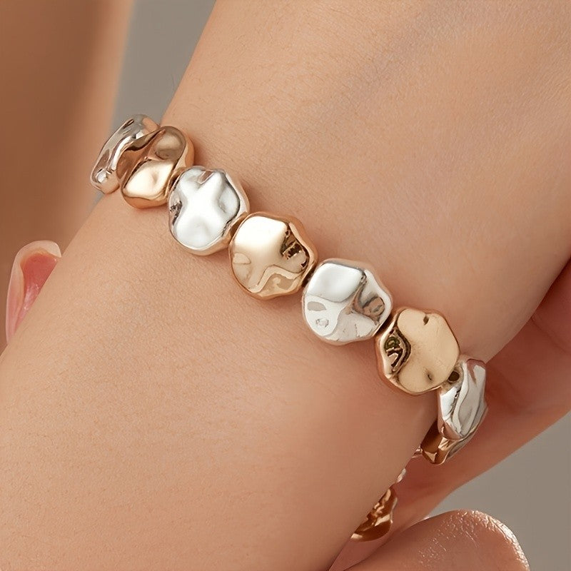 Two-Tone Irregular Link Bracelet