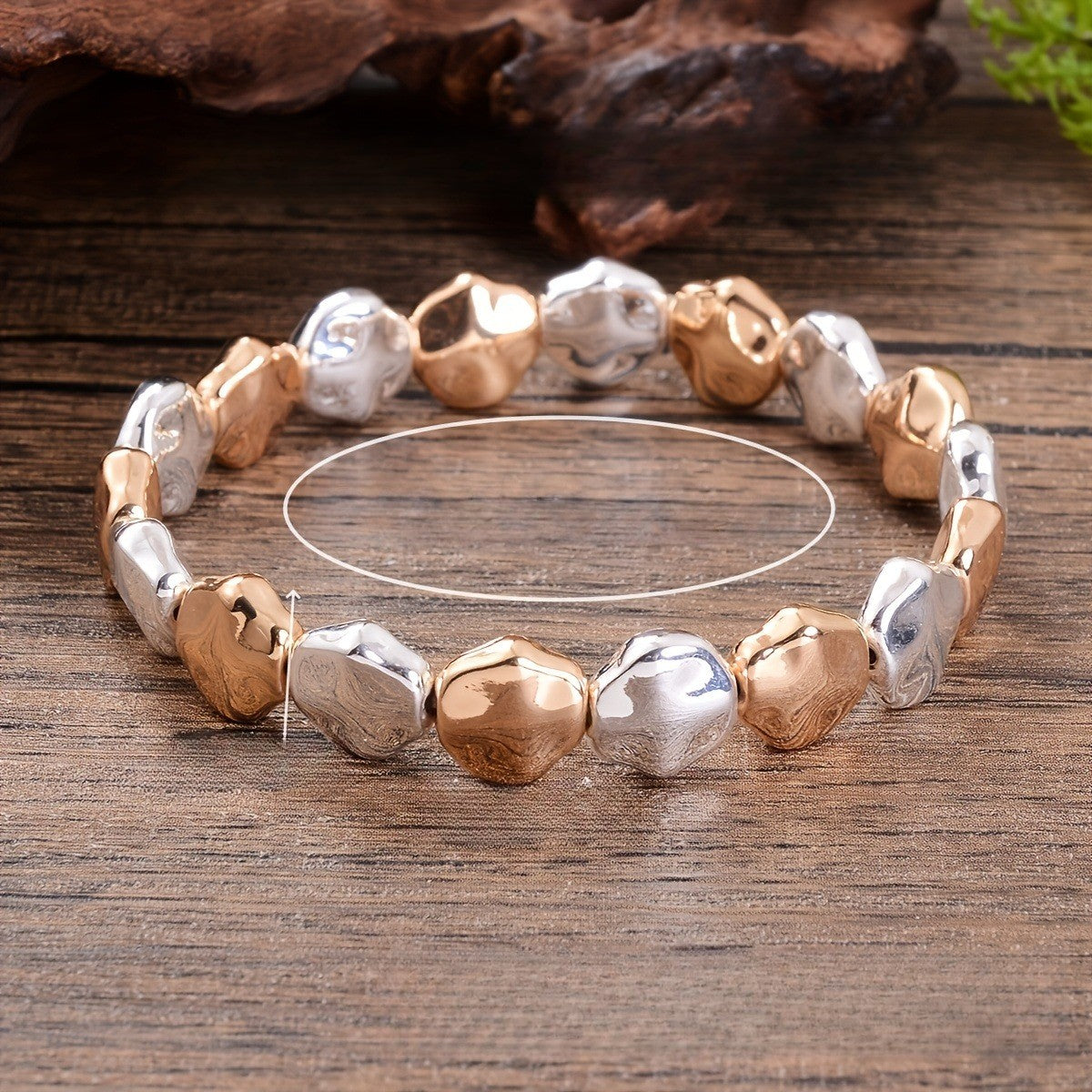 Two-Tone Irregular Link Bracelet