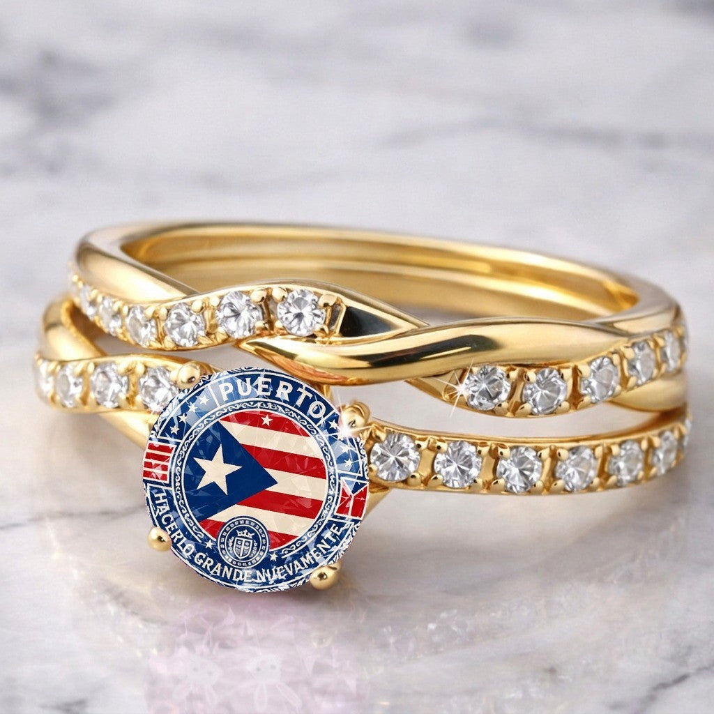 Puerto Rico Flag Twisted Ring
