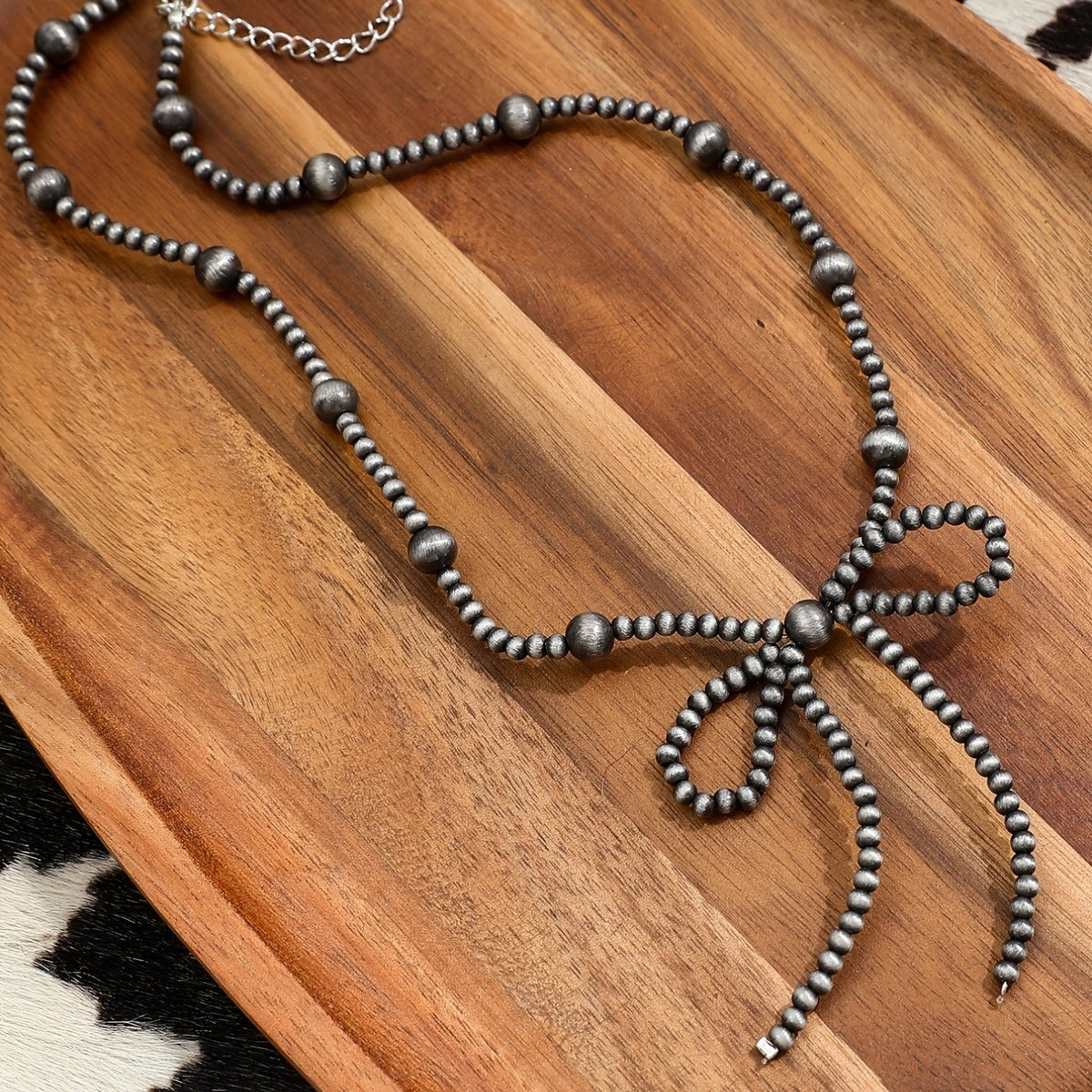 Beaded Bow Necklace