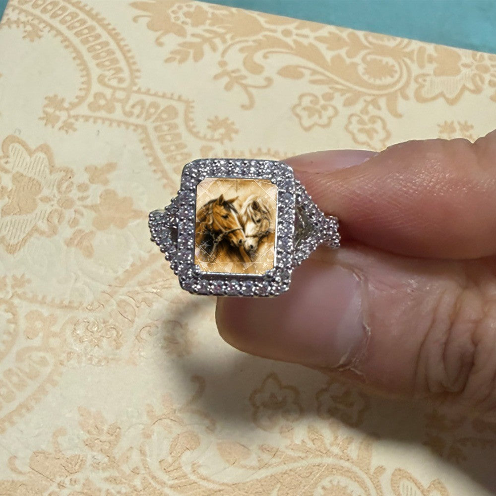 Dual Horse Square Ring
