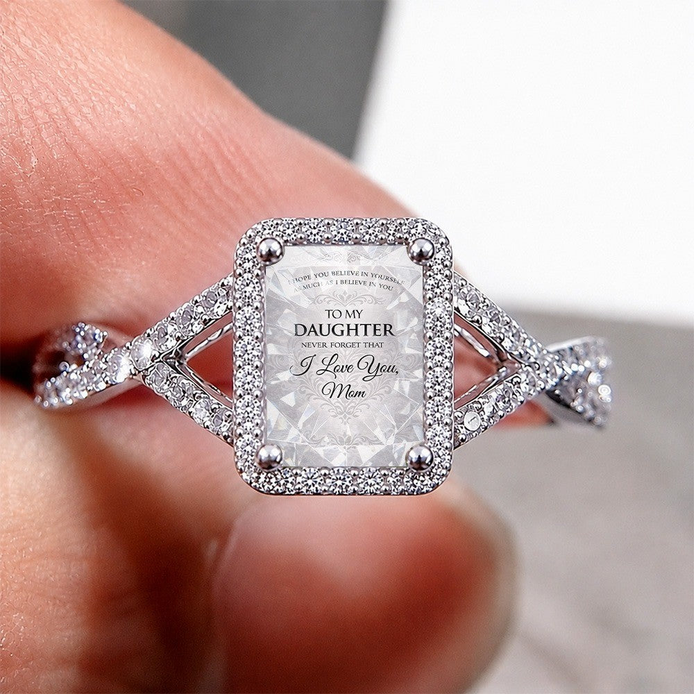 Crystal Halo Daughter Message Ring