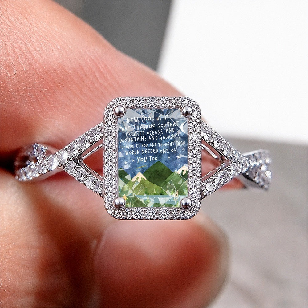 Mountain Landscape Square Ring