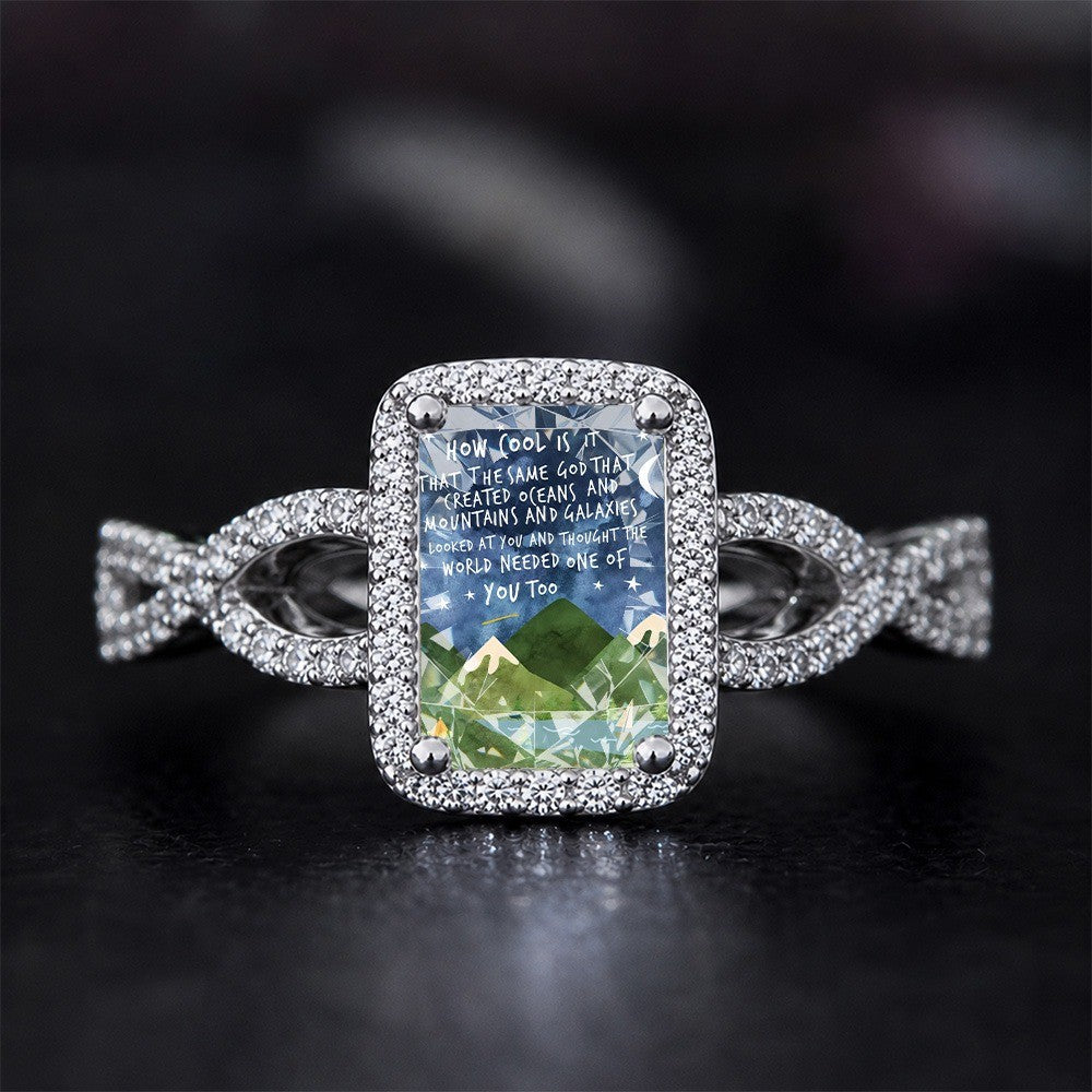 Mountain Landscape Square Ring