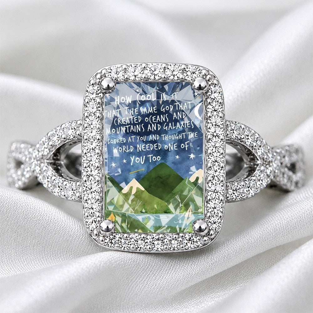 Mountain Landscape Square Ring