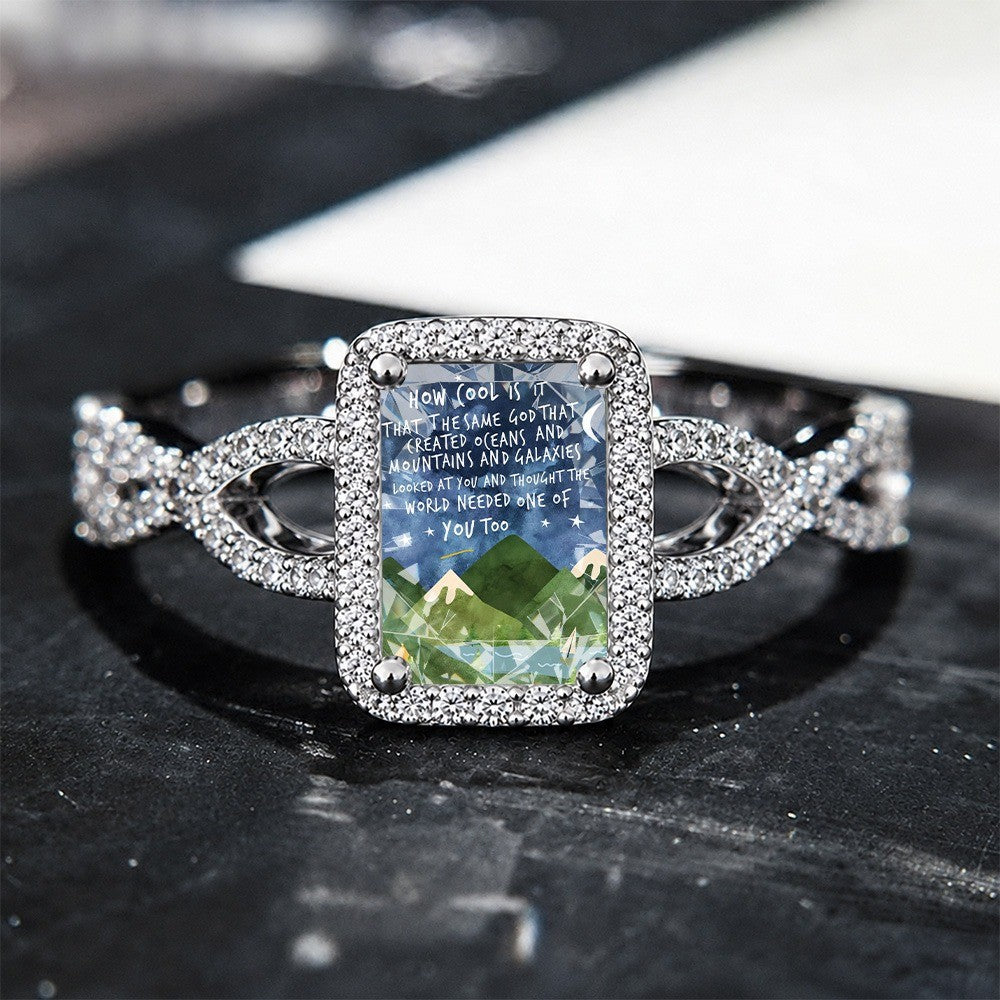 Mountain Landscape Square Ring
