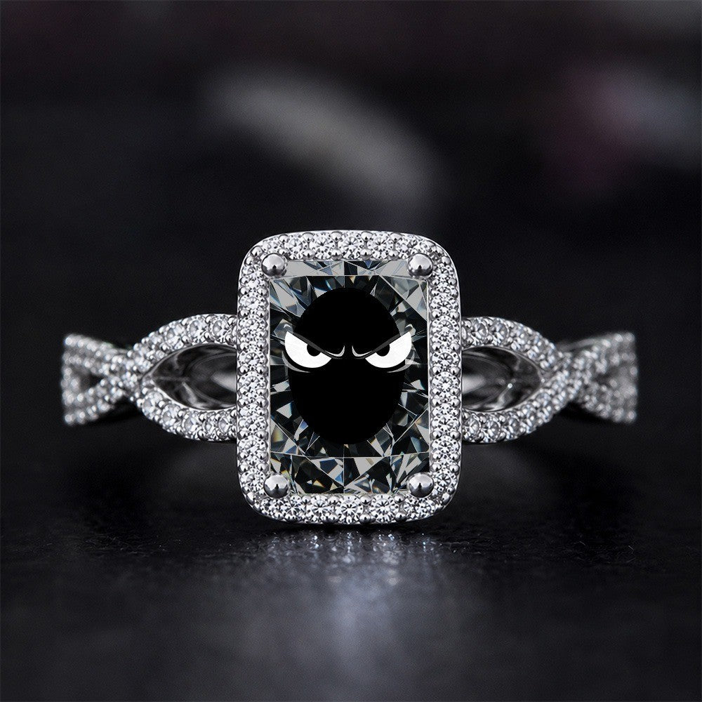 Fierce Eyes Square Statement Ring