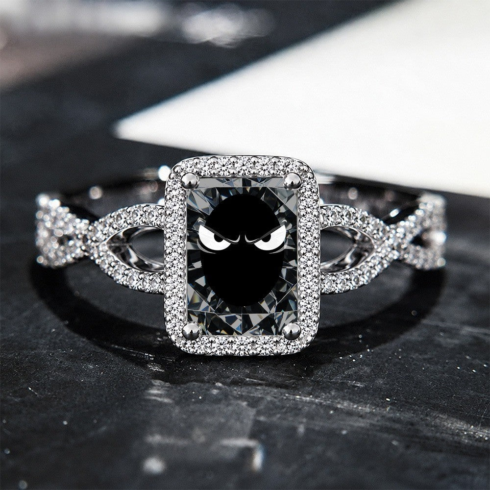Fierce Eyes Square Statement Ring