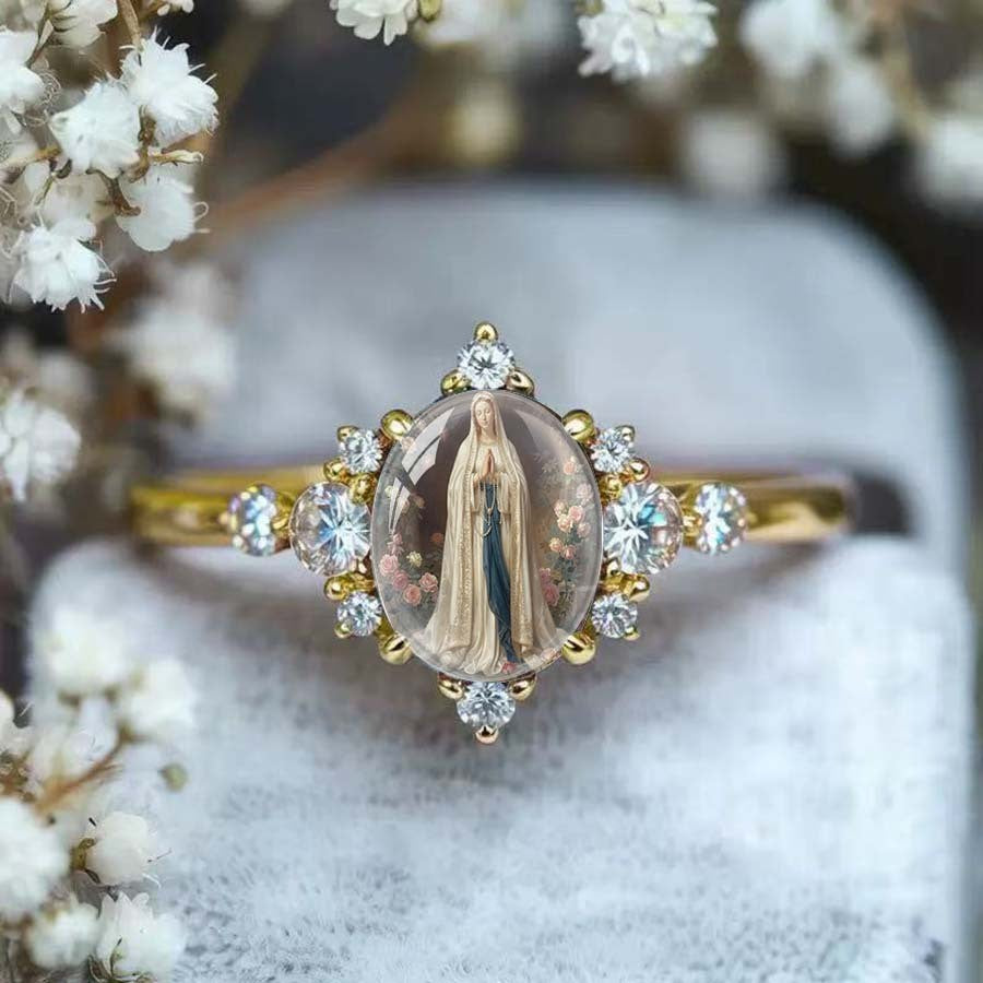 Faith Portrait Crystal Ring