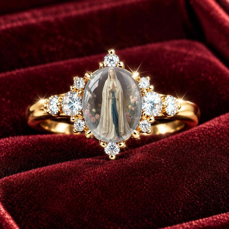 Faith Portrait Crystal Ring