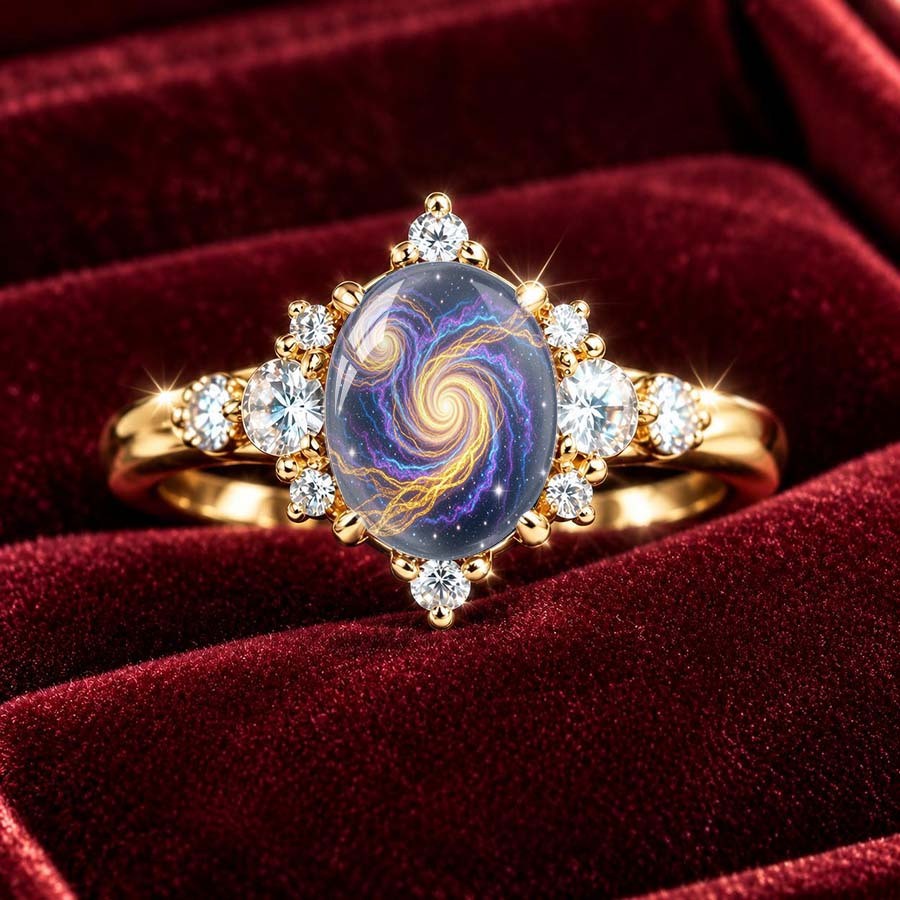 Galaxy Swirl Oval Ring