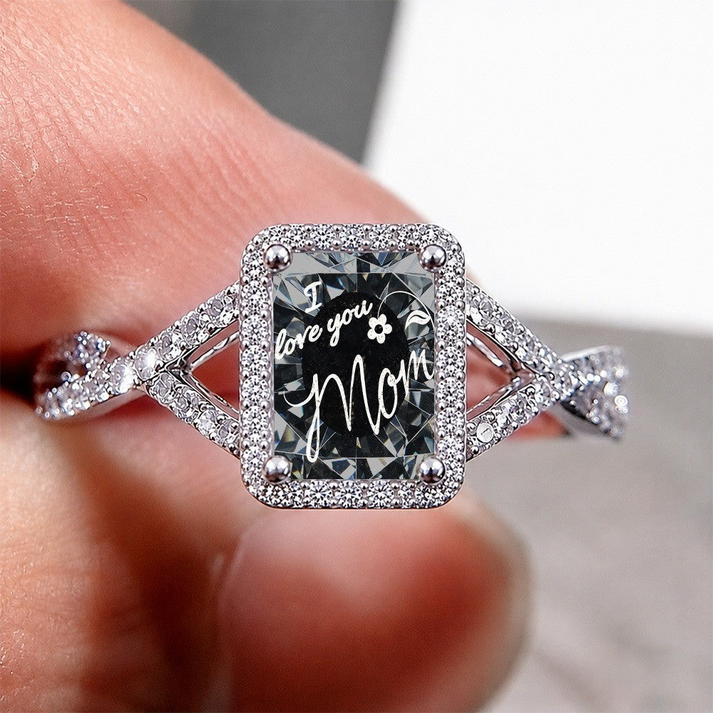 I Love You Mom Square Ring