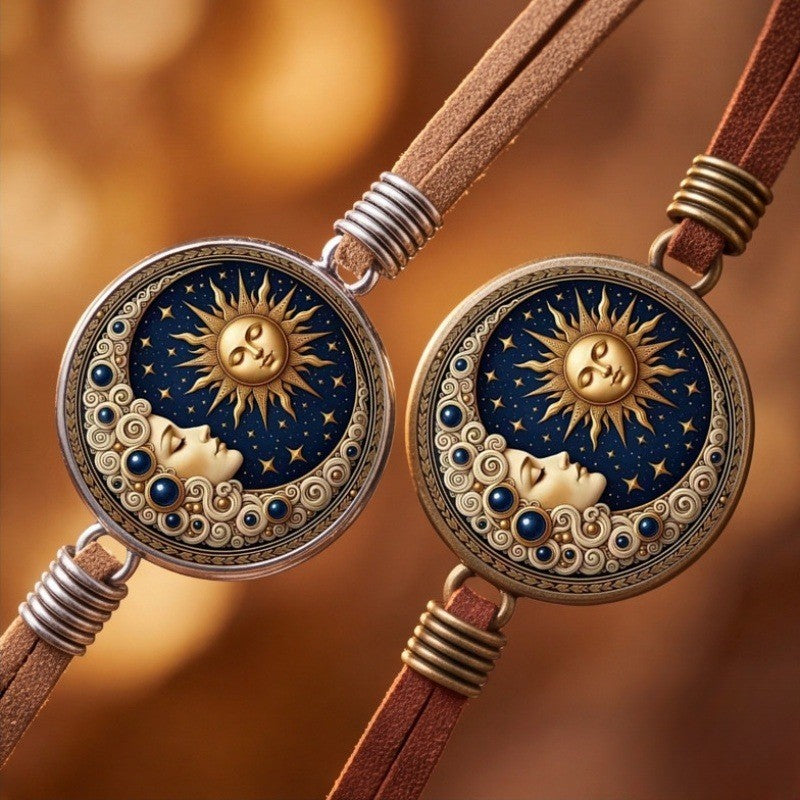 Celestial Sun & Moon Face Bracelet
