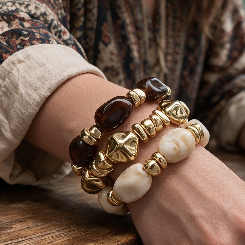 Geometric Bead Stretch Bracelet