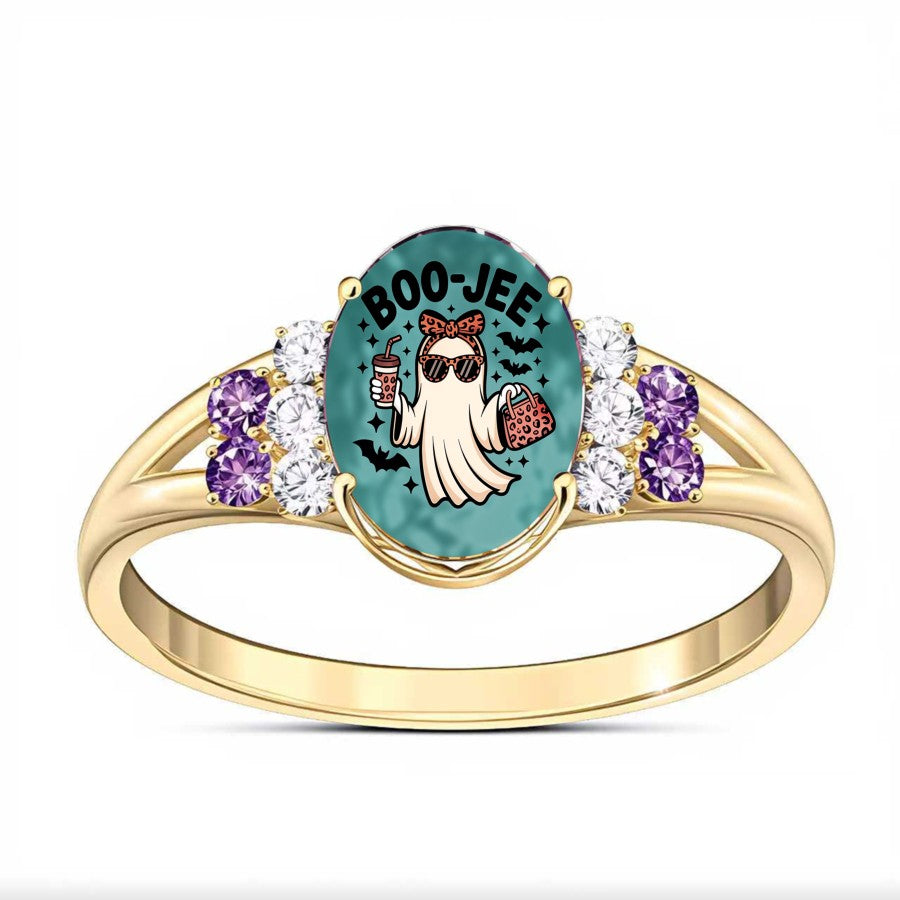 Ghost Enamel Statement Ring