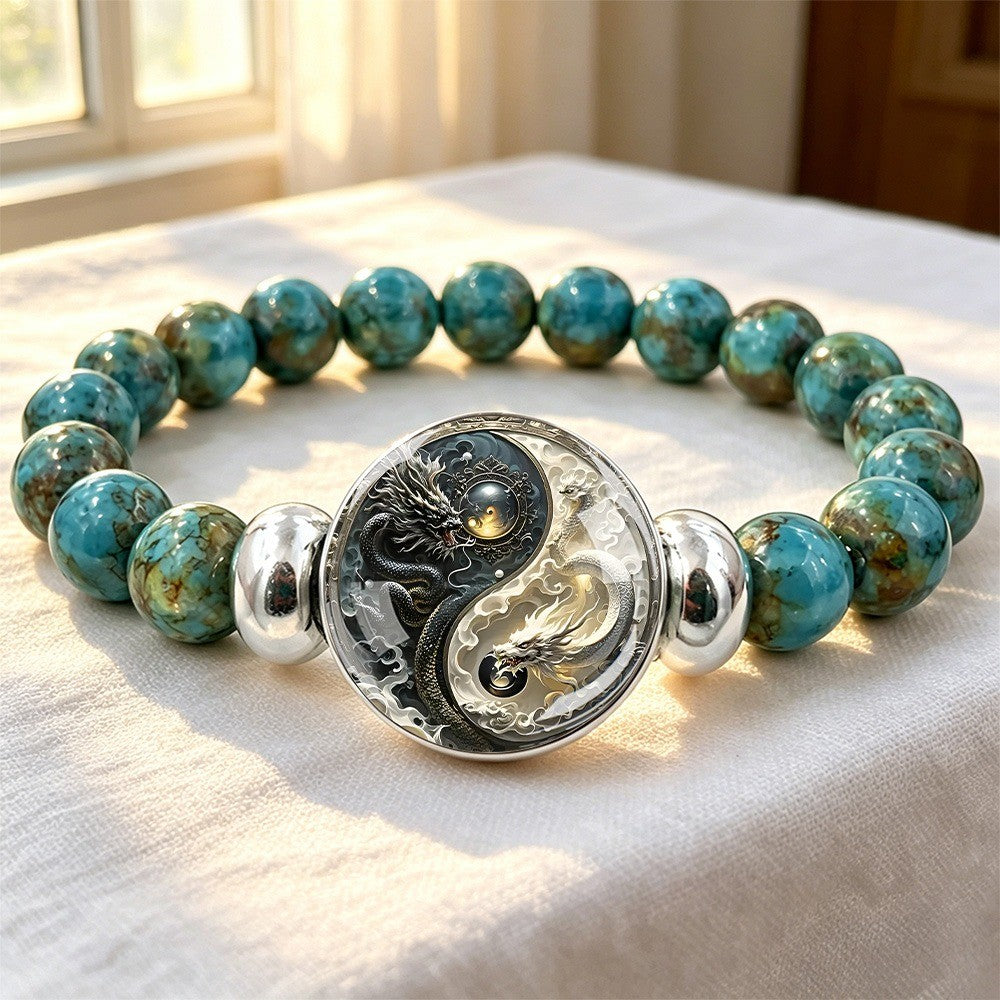 Turquoise Dragon Yin-Yang Bracelet
