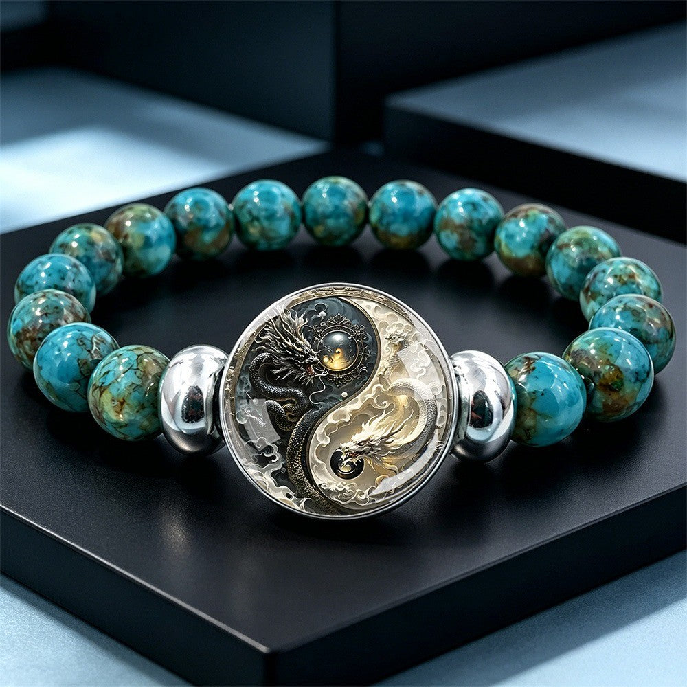 Turquoise Dragon Yin-Yang Bracelet