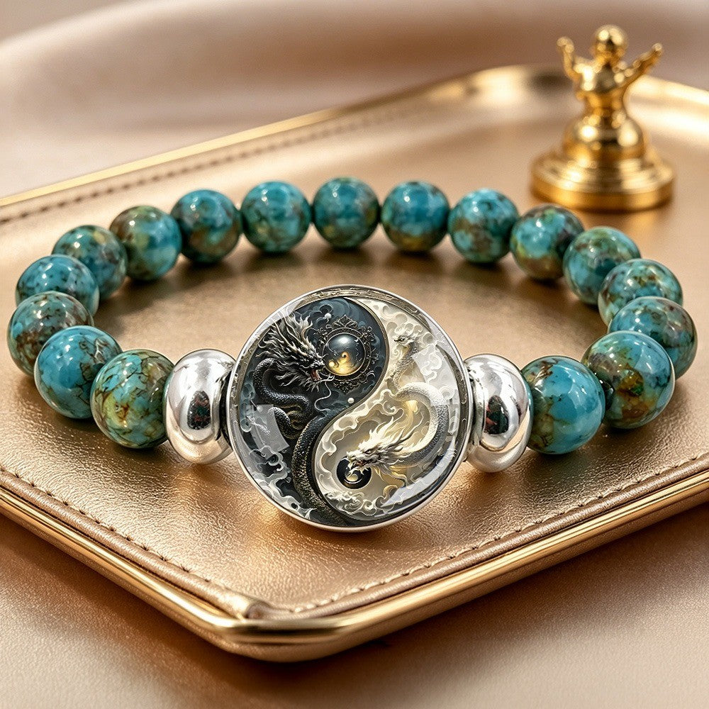Turquoise Dragon Yin-Yang Bracelet