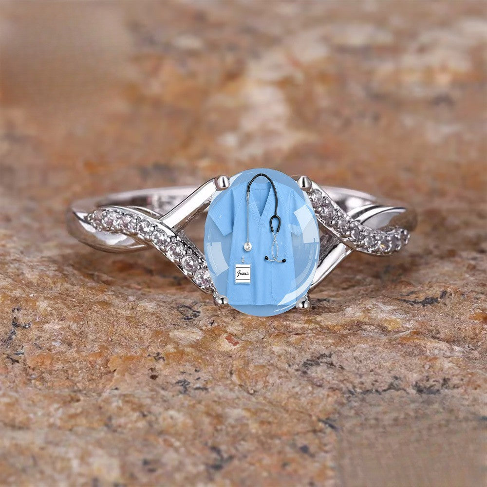 Nurse Scrubs Oval Ring
