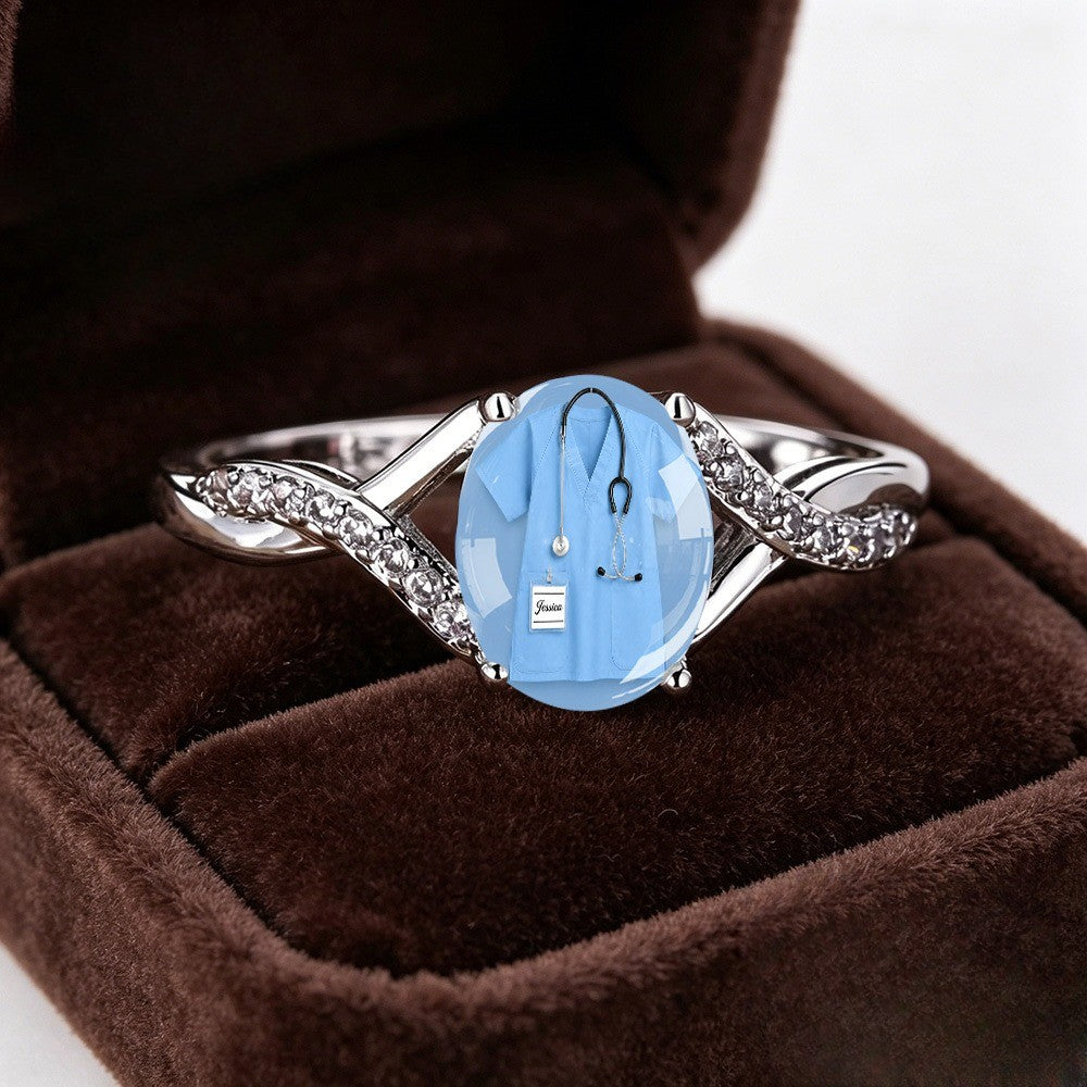 Nurse Scrubs Oval Ring