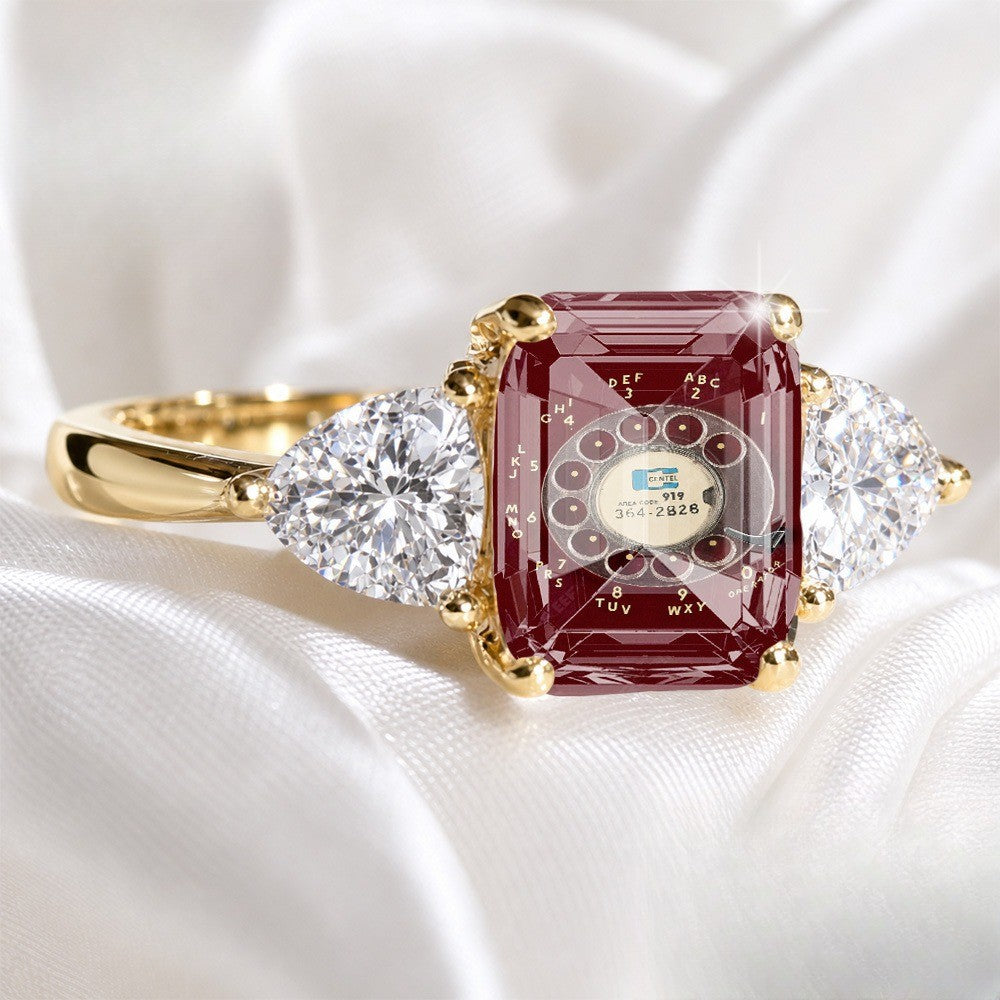 Red Dial Statement Ring