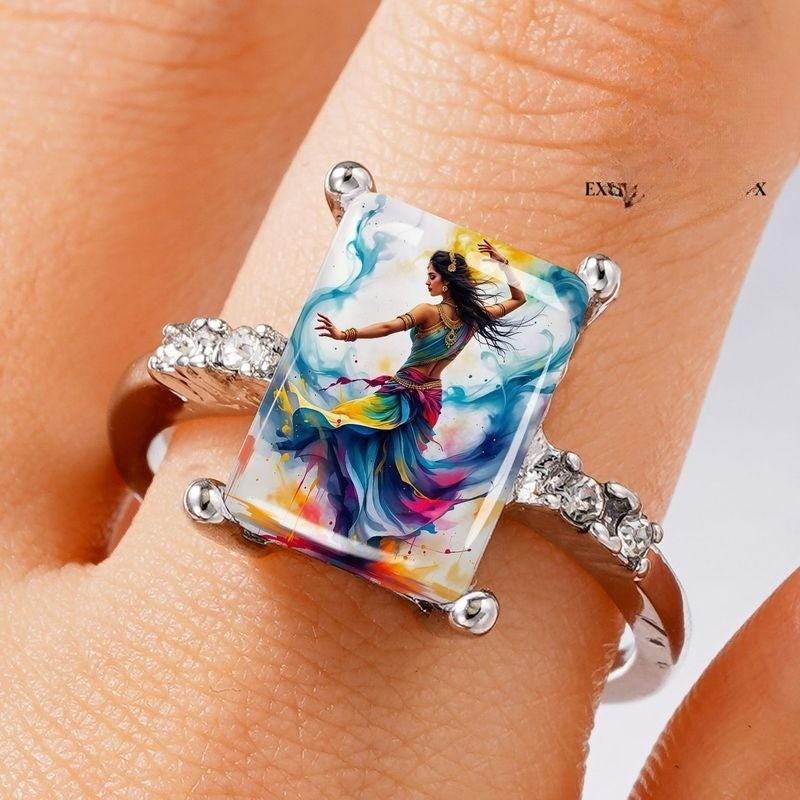 Colorful Dancer Rectangular Ring