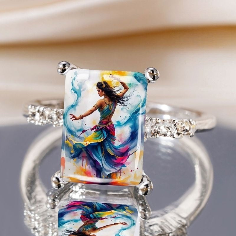 Colorful Dancer Rectangular Ring