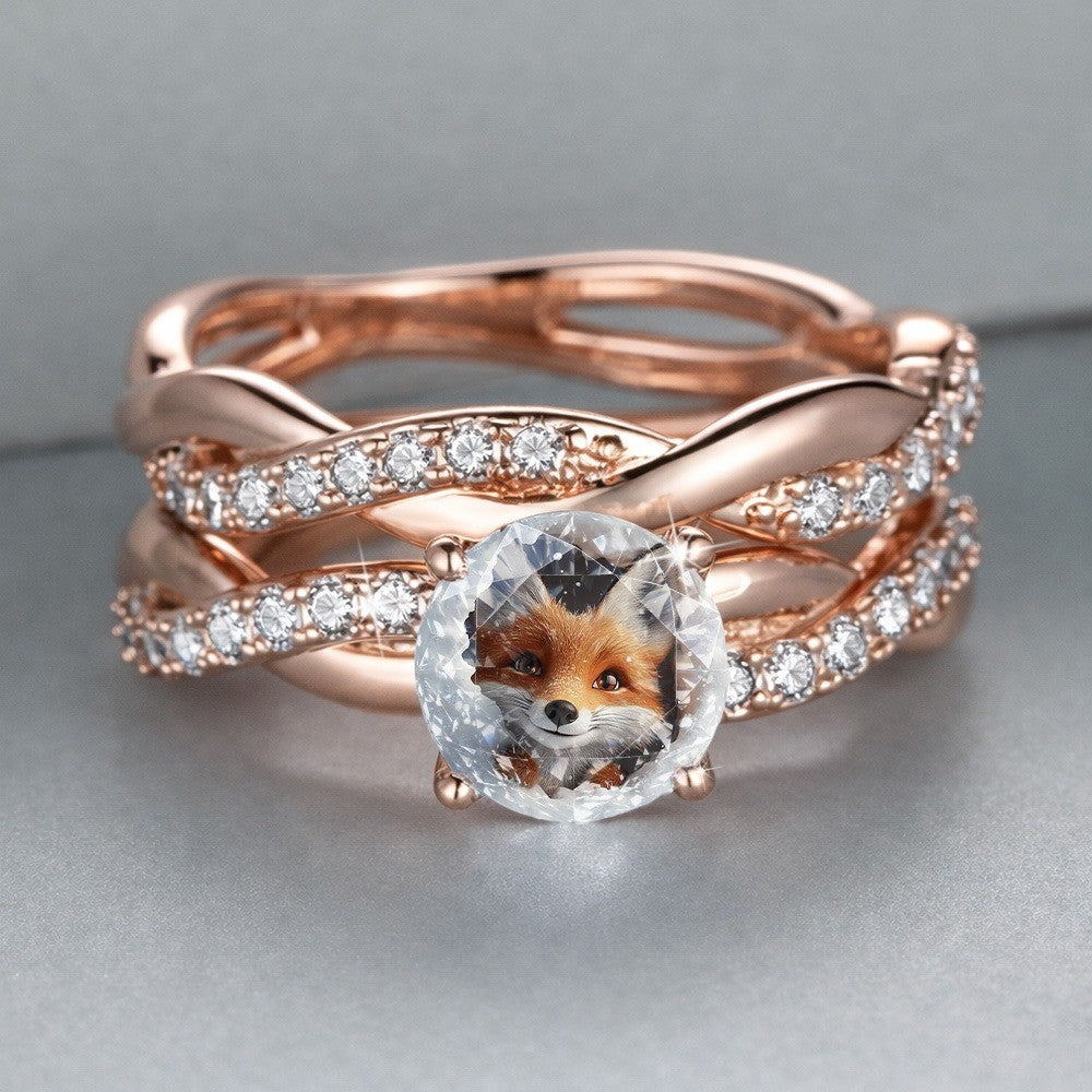 Fox Crystal Multi-Band Ring