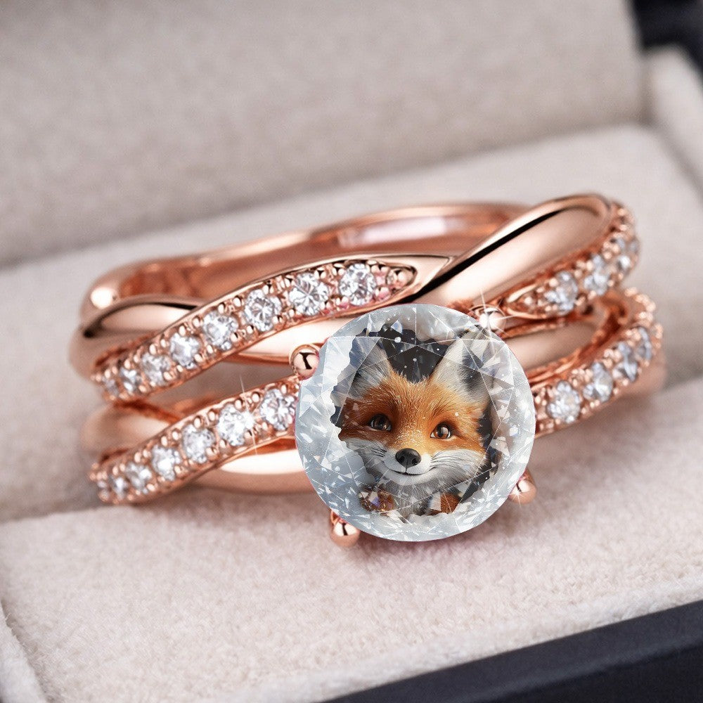 Fox Crystal Multi-Band Ring