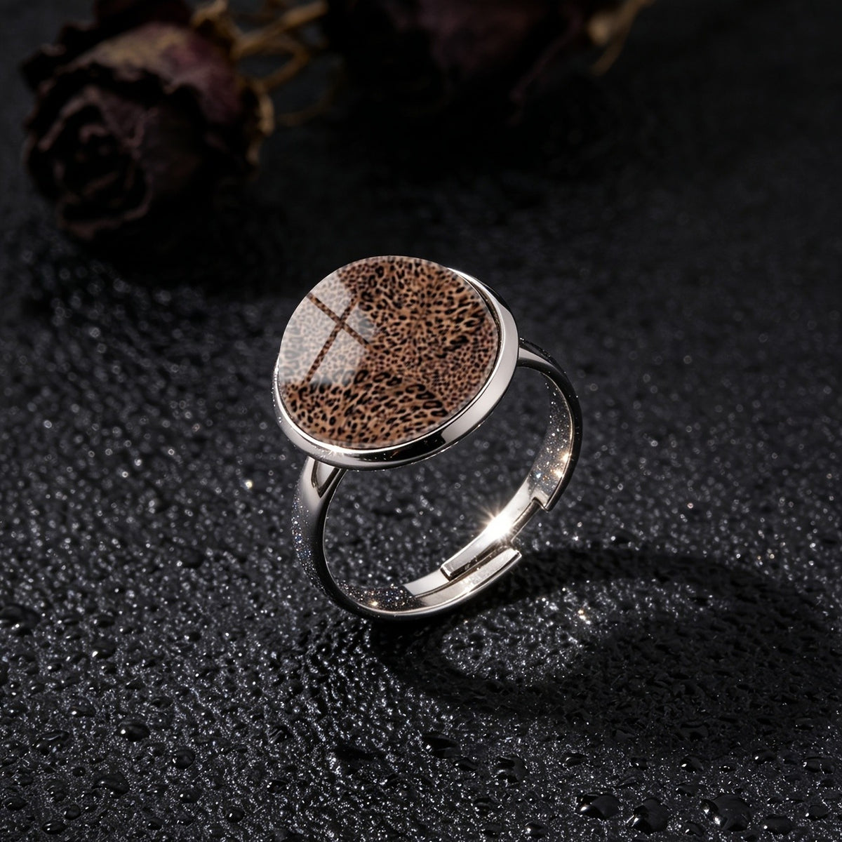 Leopard Print Dome Ring
