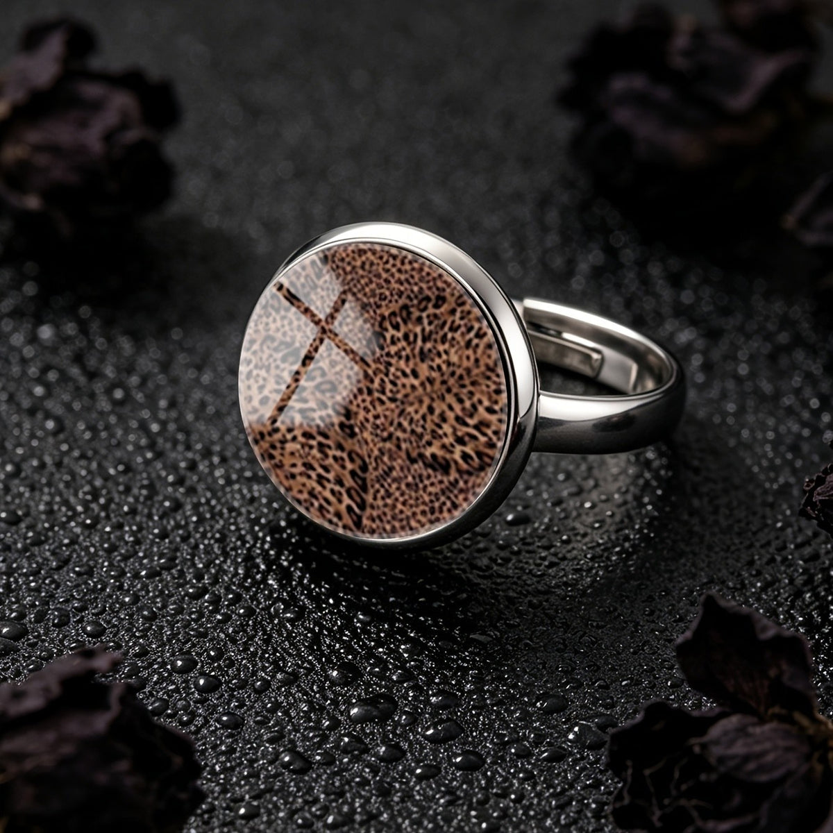 Leopard Print Dome Ring
