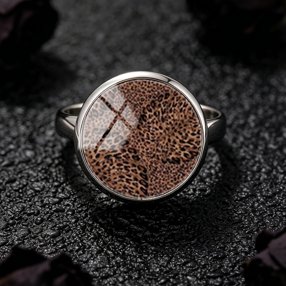 Leopard Print Dome Ring