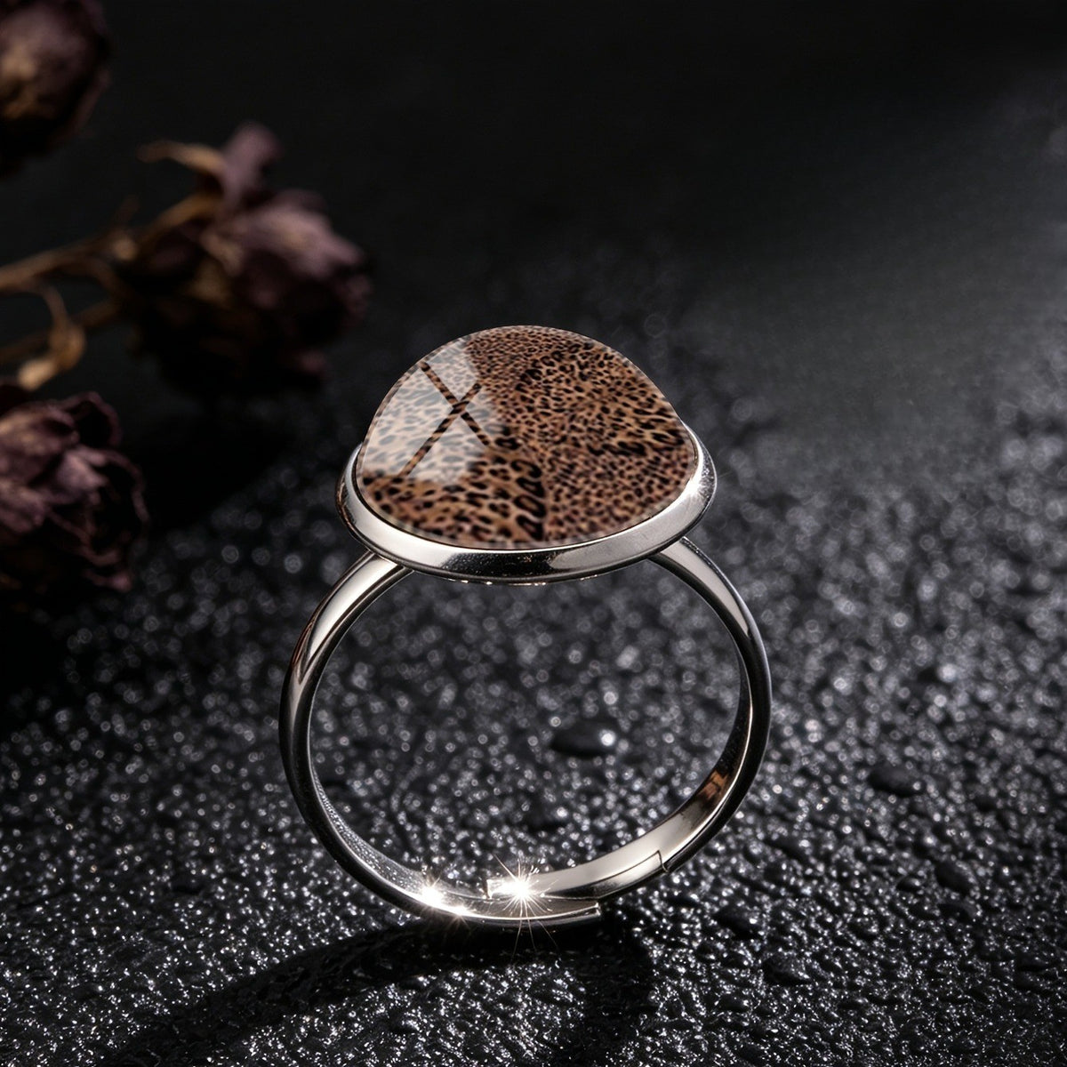 Leopard Print Dome Ring
