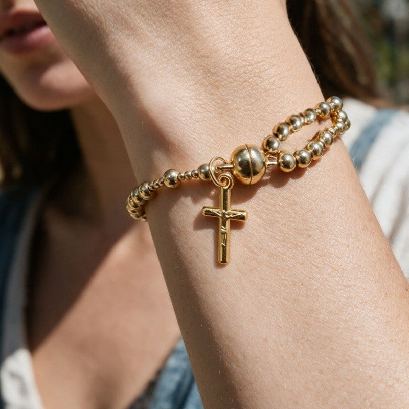 Faith Cross Bead Bracelet