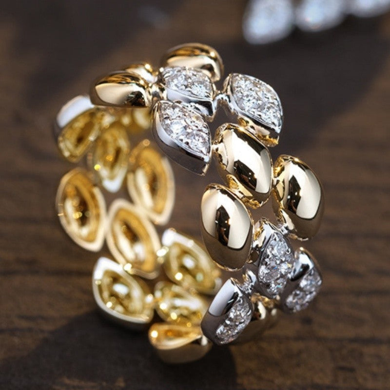 Two-Tone Leaf Statement Ring