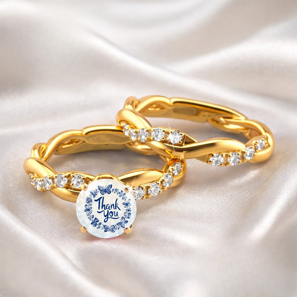 Blue Butterfly Wreath Ring