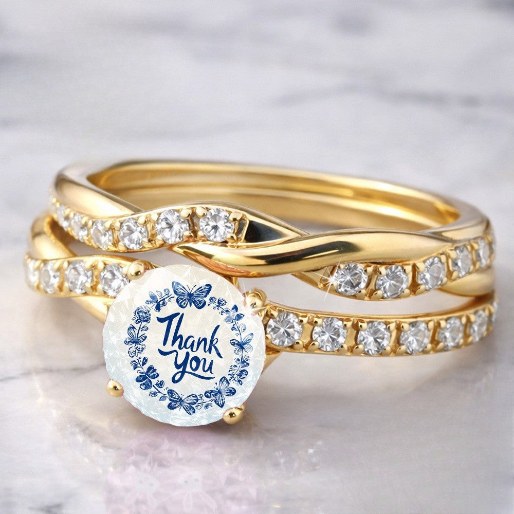 Blue Butterfly Wreath Ring