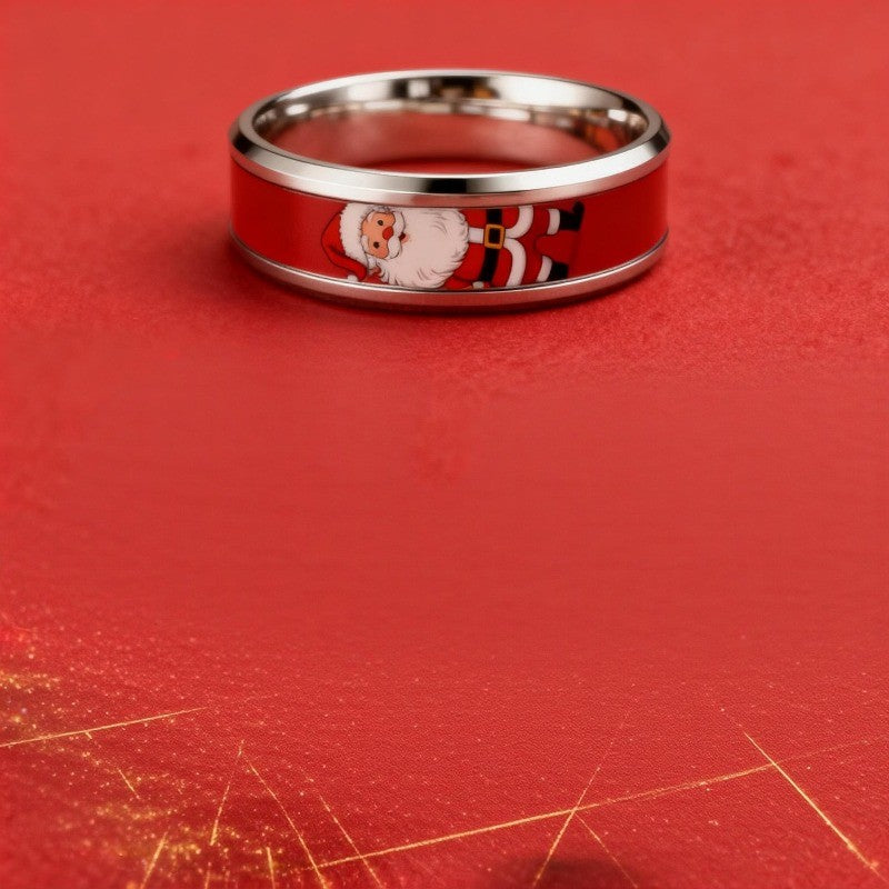 Red Santa Claus Inlay Ring