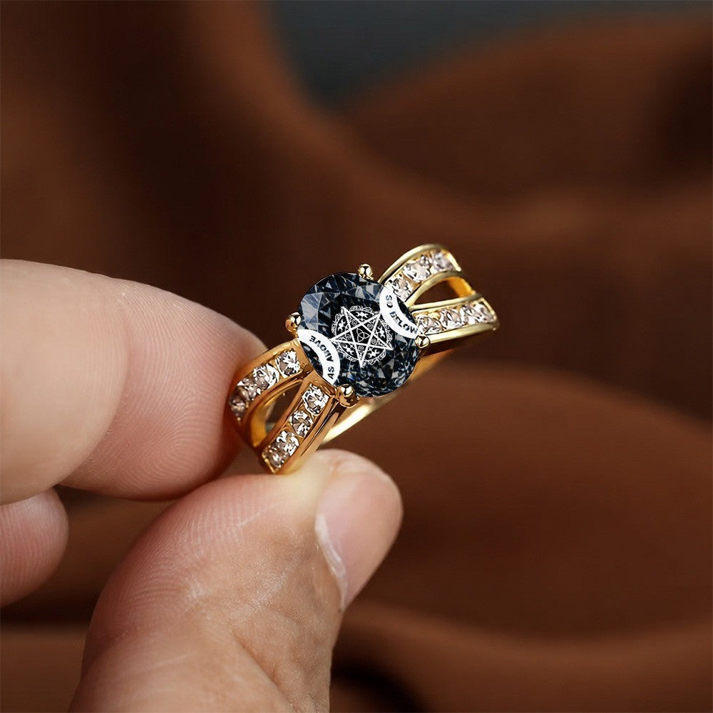 Black Pentagram Statement Ring