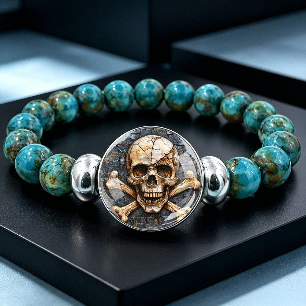 Turquoise Skull & Crossbones Bracelet