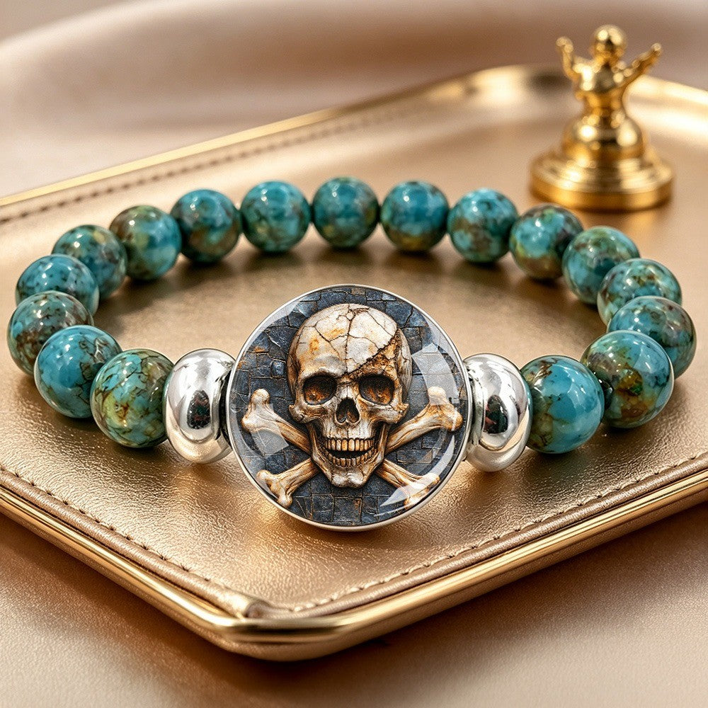 Turquoise Skull & Crossbones Bracelet