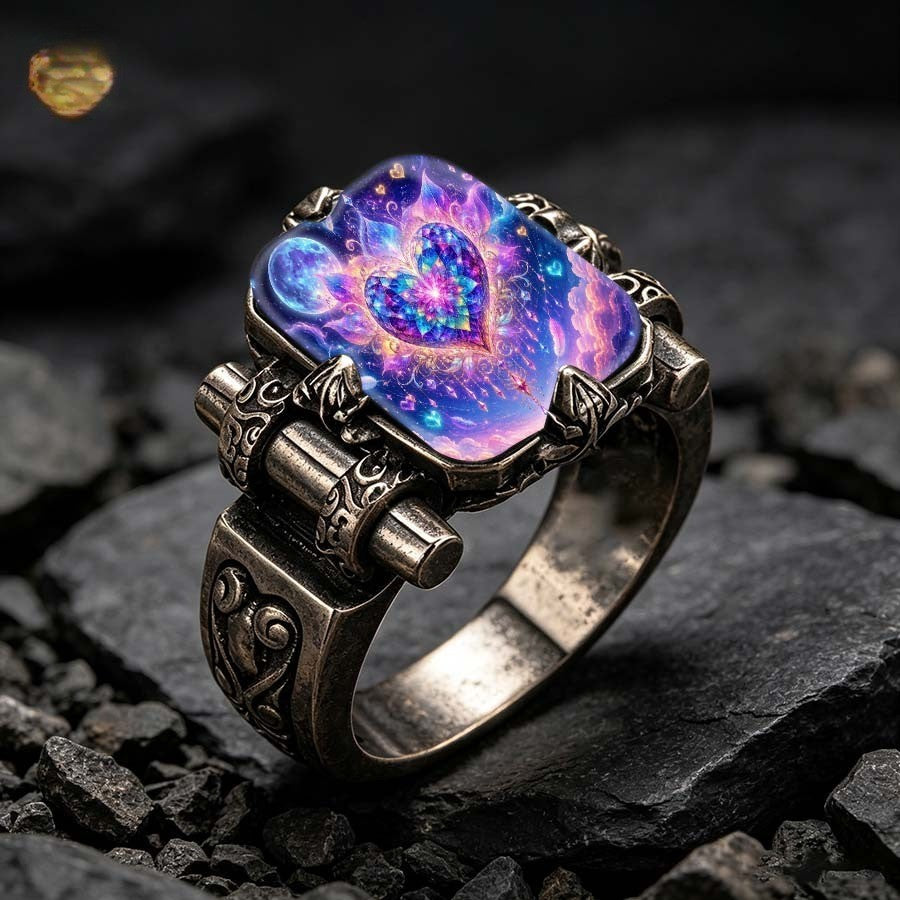 Iridescent Heart Statement Ring