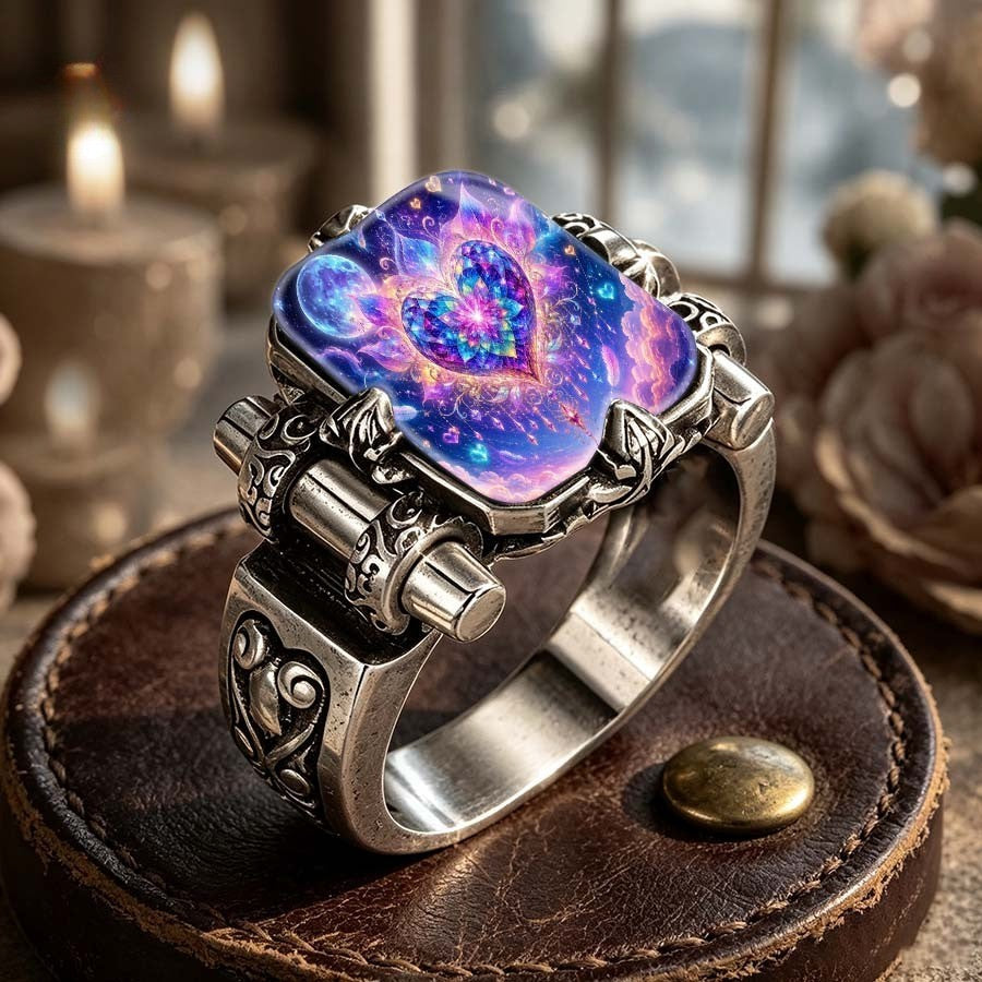 Iridescent Heart Statement Ring