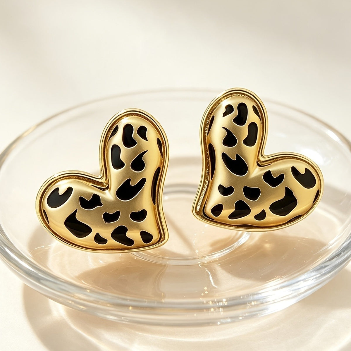 Leopard Teardrop Stud Earrings