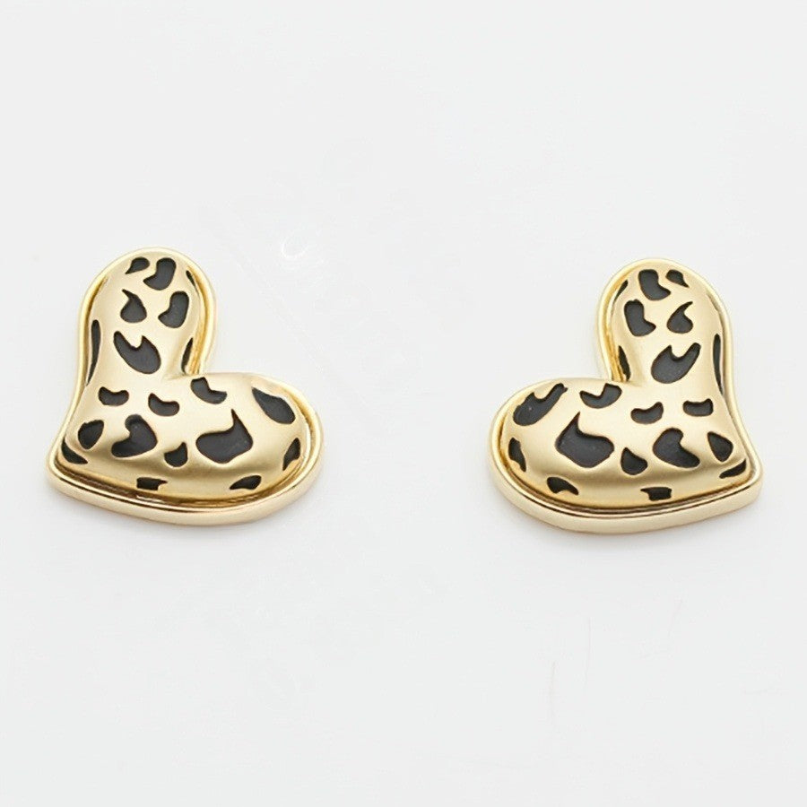 Leopard Teardrop Stud Earrings