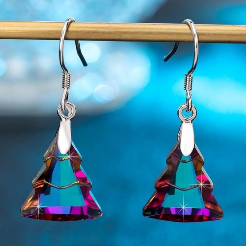 Iridescent Crystal Tree Earrings