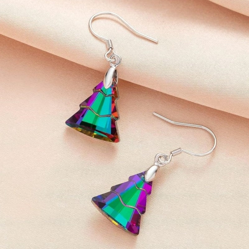 Iridescent Crystal Tree Earrings
