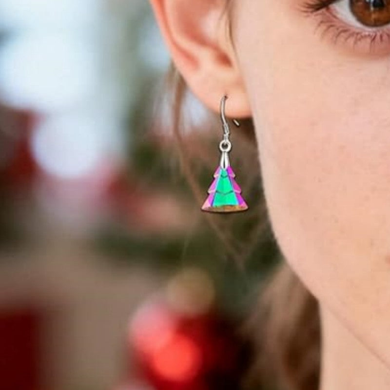 Iridescent Crystal Tree Earrings