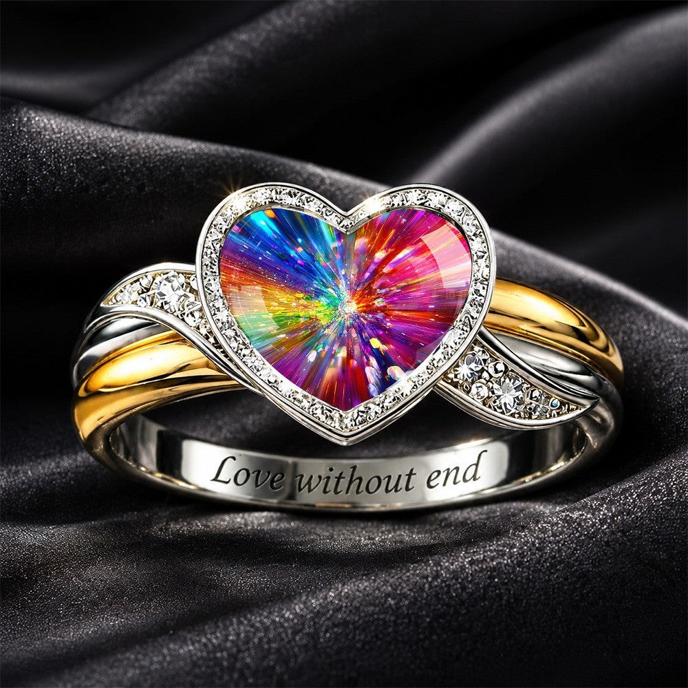 Colorful Heart Statement Ring